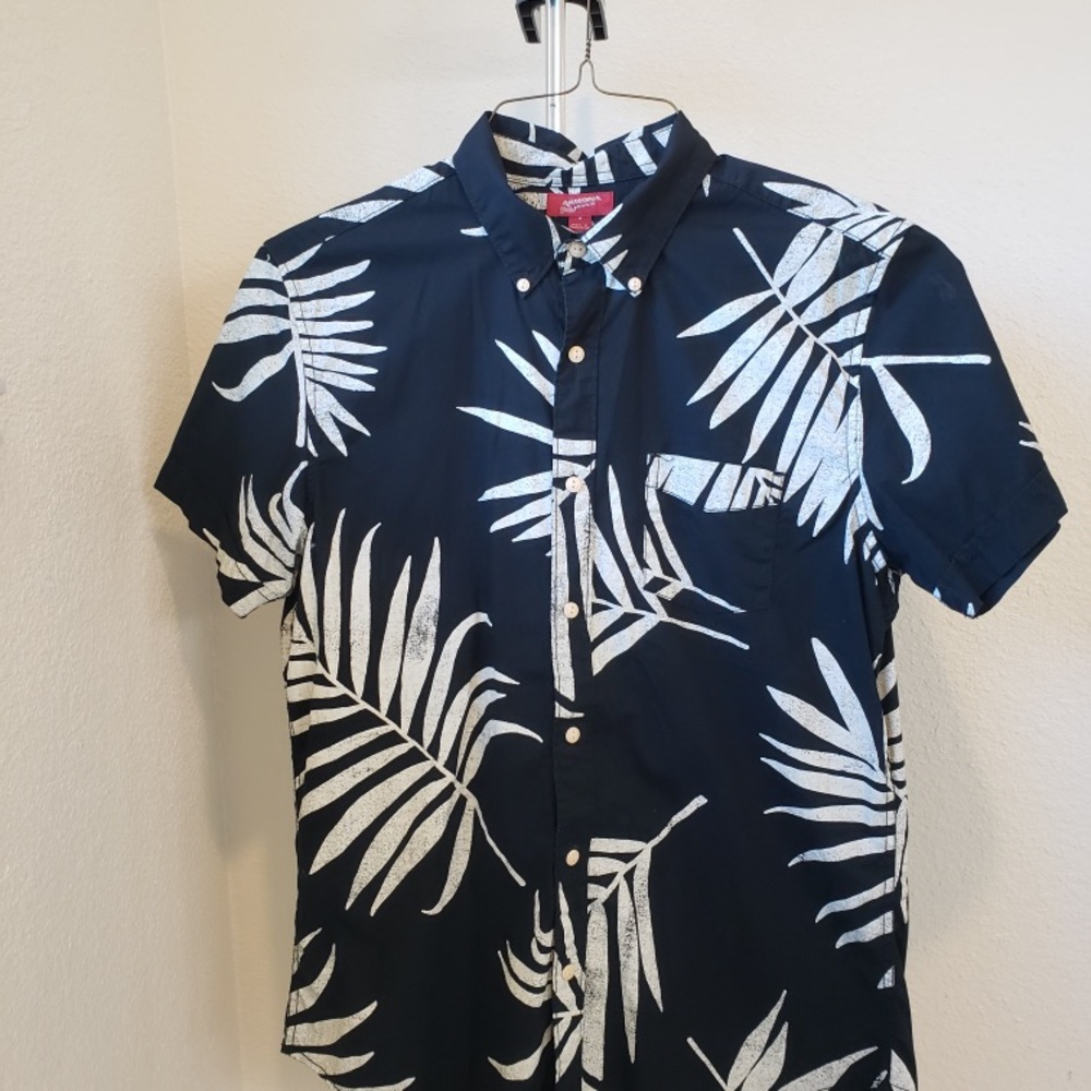 Black/White Cotton Print Shirt M